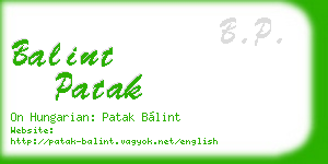 balint patak business card